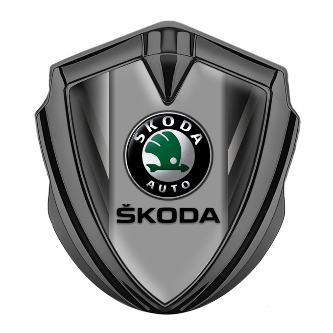 Skoda Emblem Ornament Graphite Grey Fragments Black Classic Logo