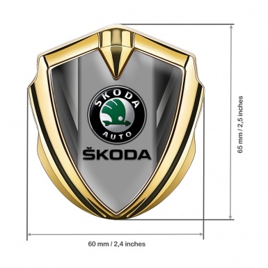 Skoda Emblem Ornament Gold Grey Fragments Black Classic Logo