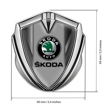 Skoda Emblem Ornament Silver Grey Fragments Black Classic Logo