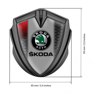 Skoda 3d Emblem Badge Graphite Crimson Element Black Classic Logo