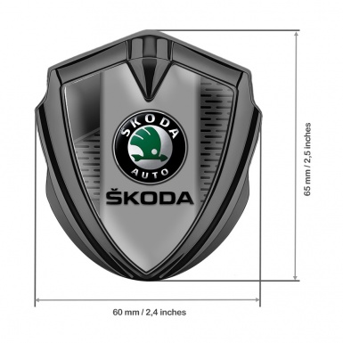 Skoda Silicon Emblem Graphite Grey Element Dark Mesh Black Logo Design