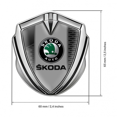 Skoda Silicon Emblem Silver Grey Element Dark Mesh Black Logo Design