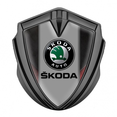 Skoda Bodyside Emblem Self Adhesive Graphite Dark Strokes Black Logo