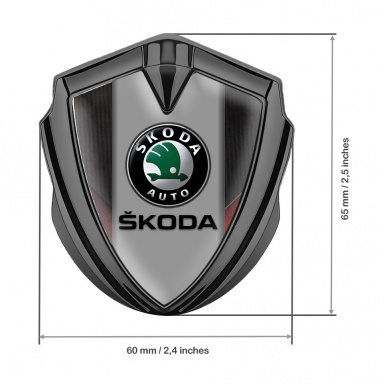 Skoda Bodyside Emblem Self Adhesive Graphite Dark Strokes Black Logo