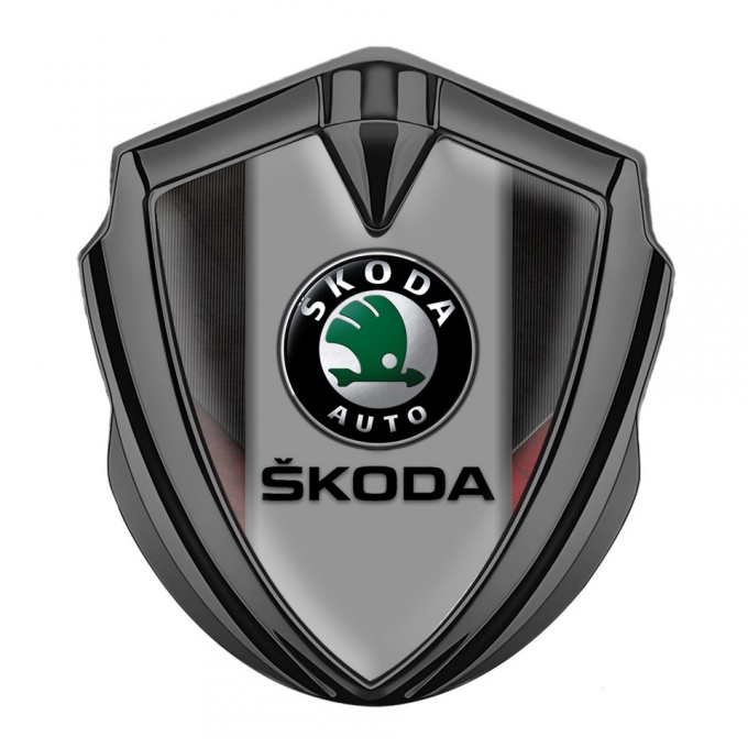 Skoda Bodyside Emblem Self Adhesive Graphite Dark Strokes Black Logo