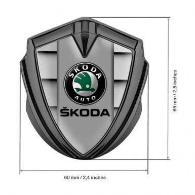 Skoda Metal Emblem Self Adhesive Graphite Grille Effect Black Logo