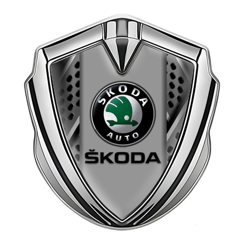 Skoda Fender Emblem Badge Silver Machine Parts Black Logo Variant