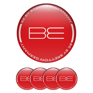 Breyton Emblems for Wheel Center Caps Red White Edition