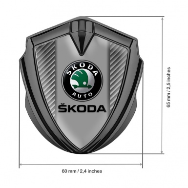 Skoda Silicon Emblem Badge Graphite Light Carbon Dark Logo Edition