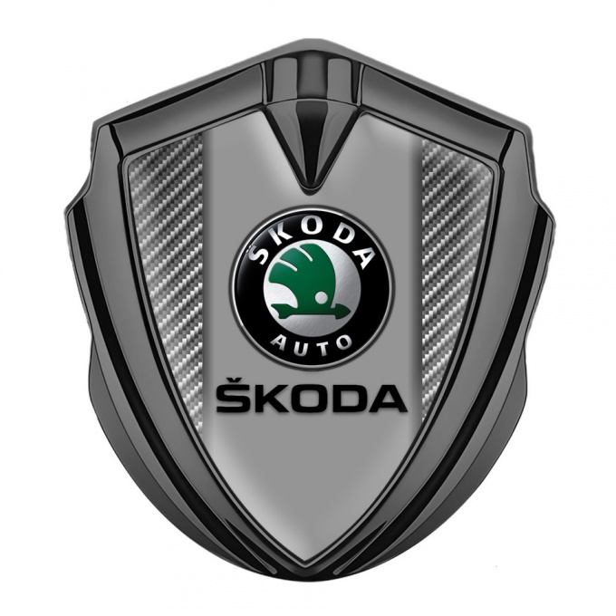 Skoda Silicon Emblem Badge Graphite Light Carbon Dark Logo Edition