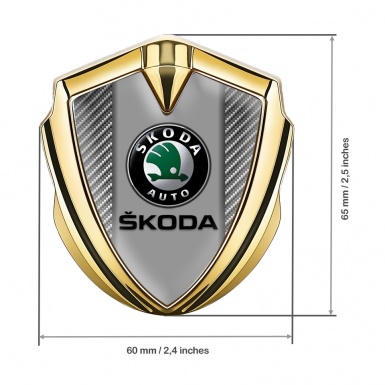Skoda Silicon Emblem Badge Gold Light Carbon Dark Logo Edition