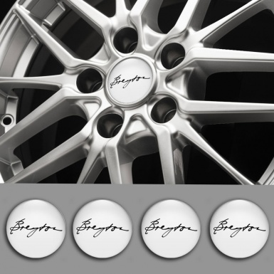 Breyton Silicone Emblems for Wheel Center Caps White Logo Edition