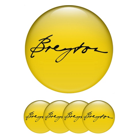 Breyton Silicone Emblems for Wheel Center Caps Yellow Logo Edition