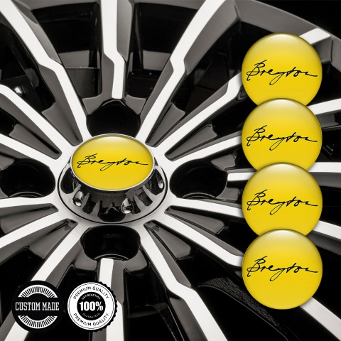 Breyton Silicone Emblems for Wheel Center Caps Yellow Logo Edition