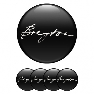 Breyton Emblems for Wheel Center Caps Black Logo Edition