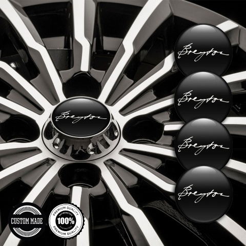 Breyton Emblems for Wheel Center Caps Black Logo Edition