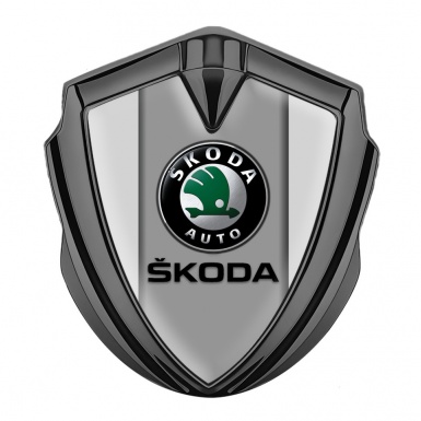 Skoda Badge Self Adhesive Graphite Moon Grey Dark Logo Edition