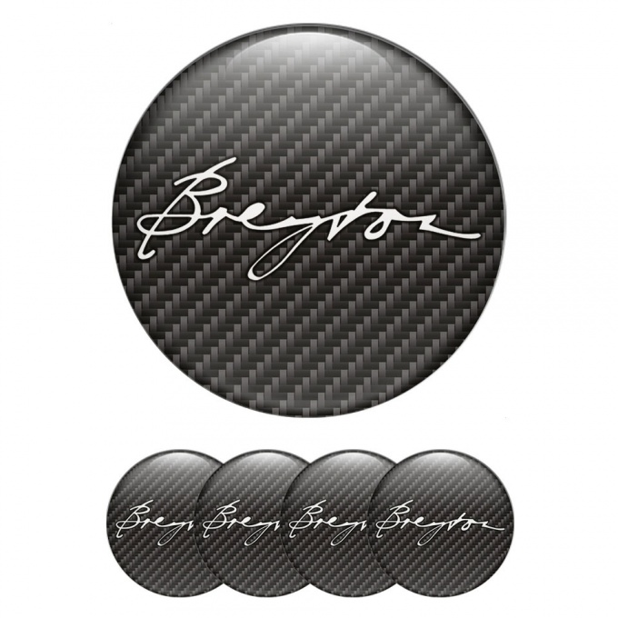 Breyton Silicone Stickers for Wheel Center Caps Carbon Logo Edition