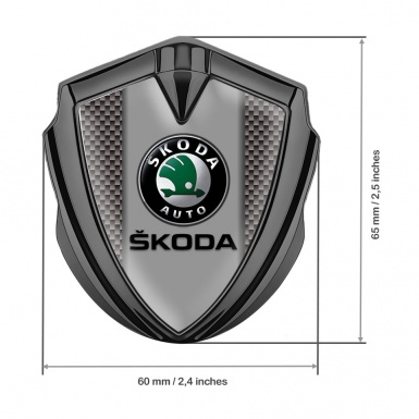 Skoda Emblem Fender Badge Graphite Grey Carbon Dark Logo Edition