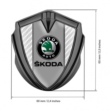 Skoda Fender Emblem Badge Graphite White Carbon Dark Logo Design