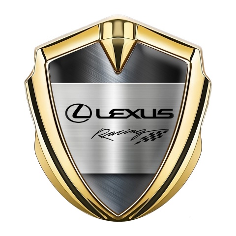Lexus Emblem Self Adhesive Gold Metallic Panel Racing Logo Design