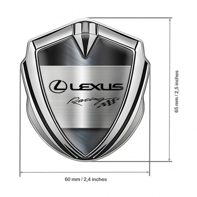 Lexus Emblem Self Adhesive Silver Metallic Panel Racing Logo Design