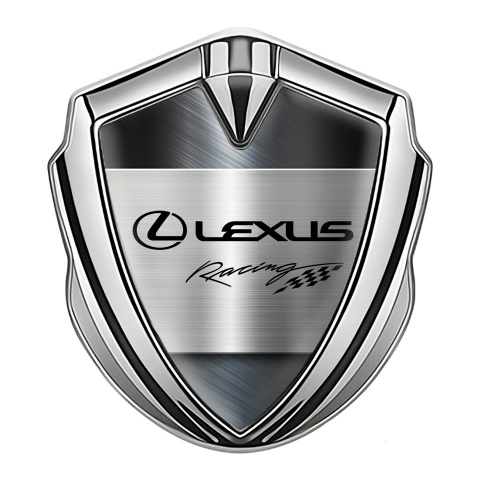 Lexus Emblem Self Adhesive Silver Metallic Panel Racing Logo Design