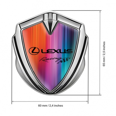 Lexus Metal Emblem Badge Silver Multicolor Print Racing Logo Design