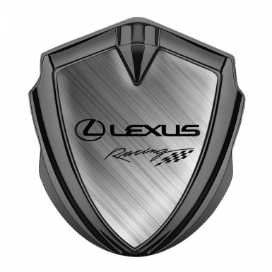 Lexus Domed Emblem Badge Graphite Grey Gradient Fill Racing Logo