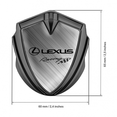 Lexus Domed Emblem Badge Graphite Grey Gradient Fill Racing Logo