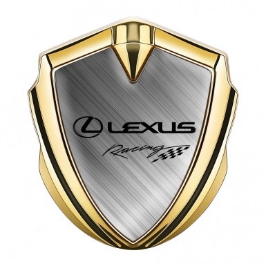 Lexus Domed Emblem Badge Gold Grey Gradient Fill Racing Logo