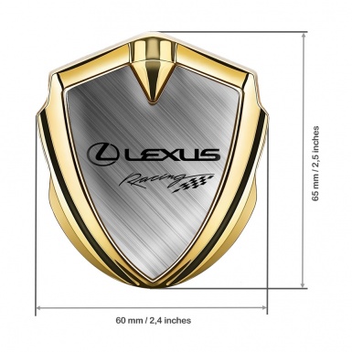 Lexus Domed Emblem Badge Gold Grey Gradient Fill Racing Logo