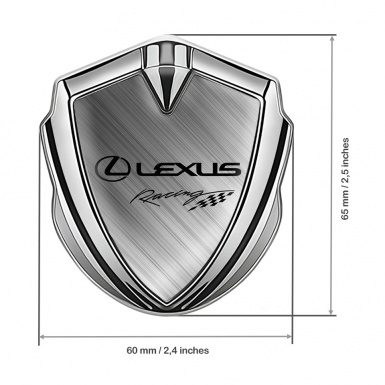 Lexus Domed Emblem Badge Silver Grey Gradient Fill Racing Logo