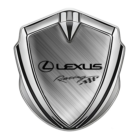 Lexus Domed Emblem Badge Silver Grey Gradient Fill Racing Logo
