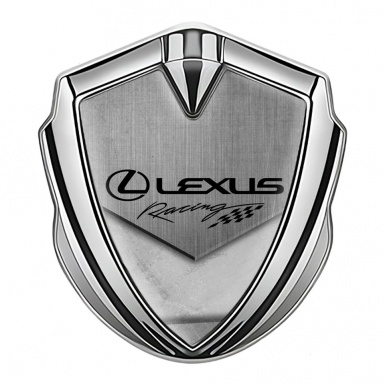 Lexus Emblem Ornament Silver Tarmac Texture Racing Logo Edition