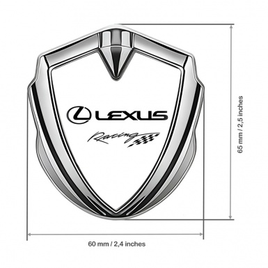 Lexus 3d Emblem Badge Silver White Print Racing Logo Design