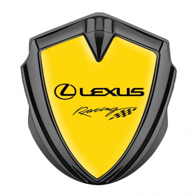 Lexus Emblem Car Badge Graphite Yellow Print Racing Logo Design