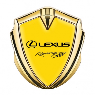 Lexus Emblem Car Badge Gold Yellow Print Racing Logo Design