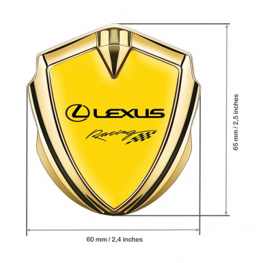 Lexus Emblem Car Badge Gold Yellow Print Racing Logo Design