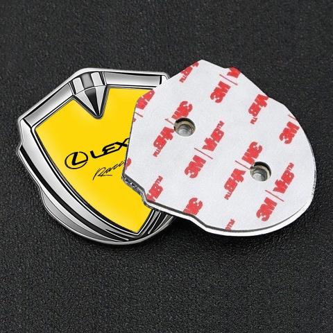 Lexus Emblem Car Badge Silver Yellow Print Racing Logo Design