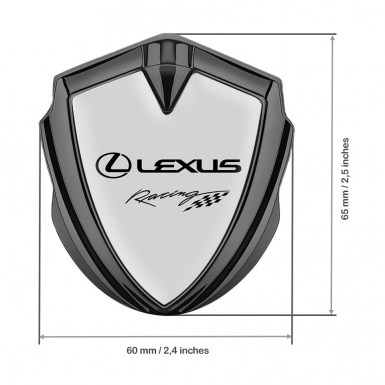Lexus Metal Domed Emblem Graphite Moon Grey Racing Logo Edition