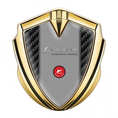 Lexus Emblem Fender Badge Gold Black Carbon F Sport Edition