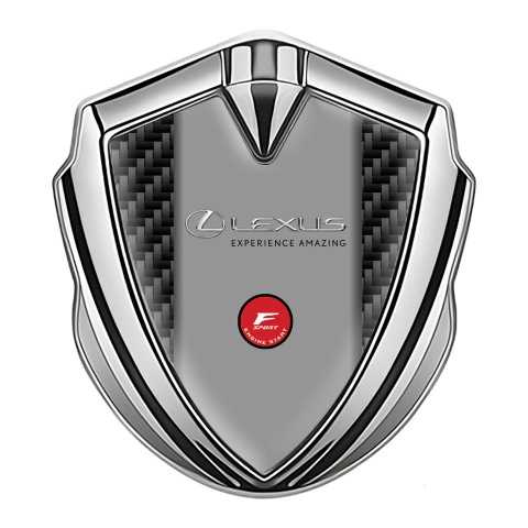 Lexus Emblem Fender Badge Silver Black Carbon F Sport Edition