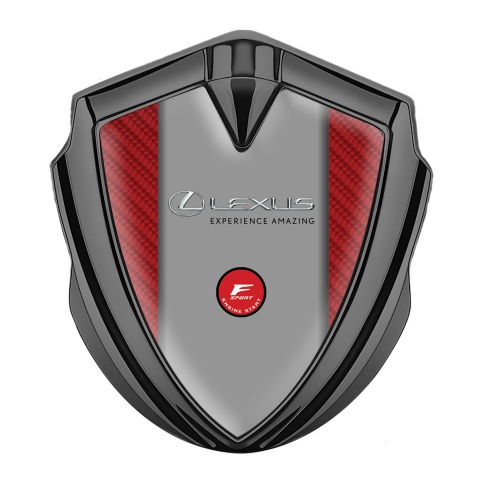 Lexus Metal Emblem Self Adhesive Graphite Red Carbon F Sport Edition