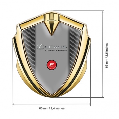 Lexus Metal Emblem Badge Gold Dark Carbon F Sport Variant