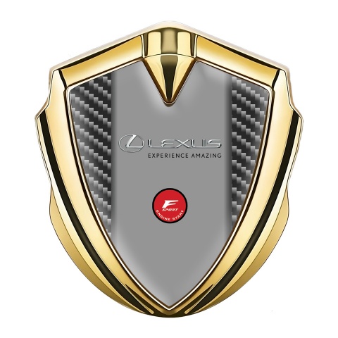 Lexus Metal Emblem Badge Gold Dark Carbon F Sport Variant