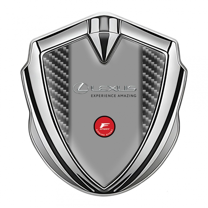 Lexus Metal Emblem Badge Silver Dark Carbon F Sport Variant