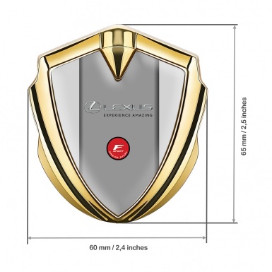 Lexus Domed Emblem Badge Gold Moon Grey Motif F Sport Edition
