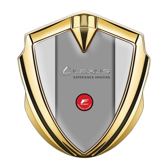 Lexus Domed Emblem Badge Gold Moon Grey Motif F Sport Edition