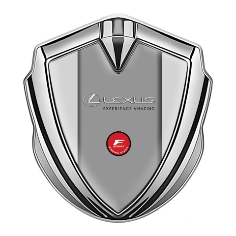 Lexus Domed Emblem Badge Silver Moon Grey Motif F Sport Edition